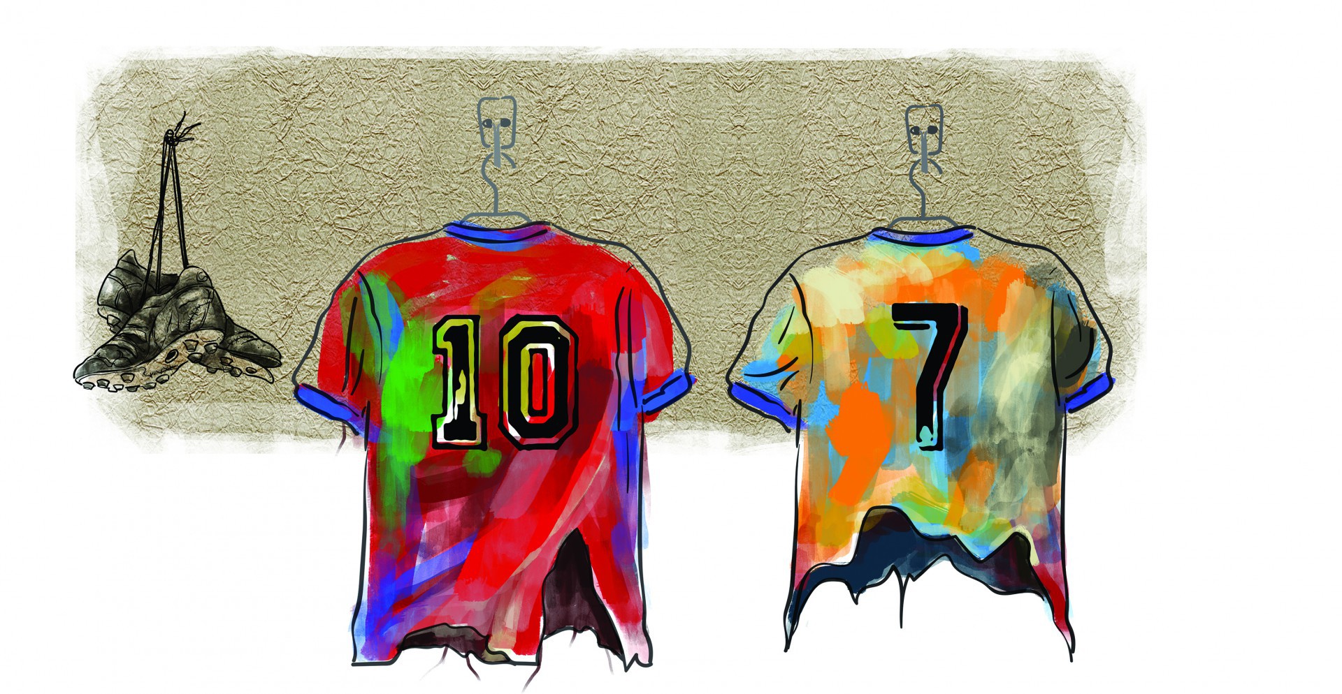 Camisa 10 de Messi, camisa 7 de Cristiano Ronaldo (Foto: carlus campos)