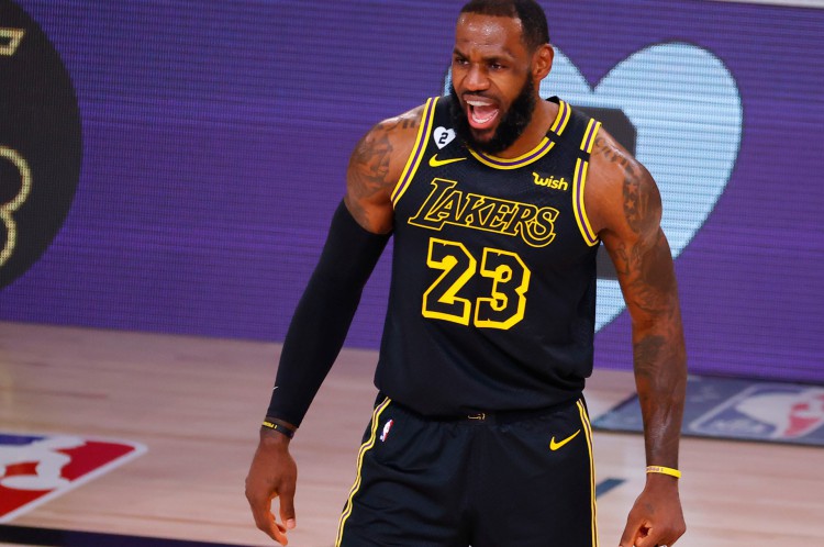 Astro do Los Angeles Lakers, Lebron James defendeu o cancelamento da temporada 2019/2020 da NBA(Foto: Kevin C. Cox / AFP)