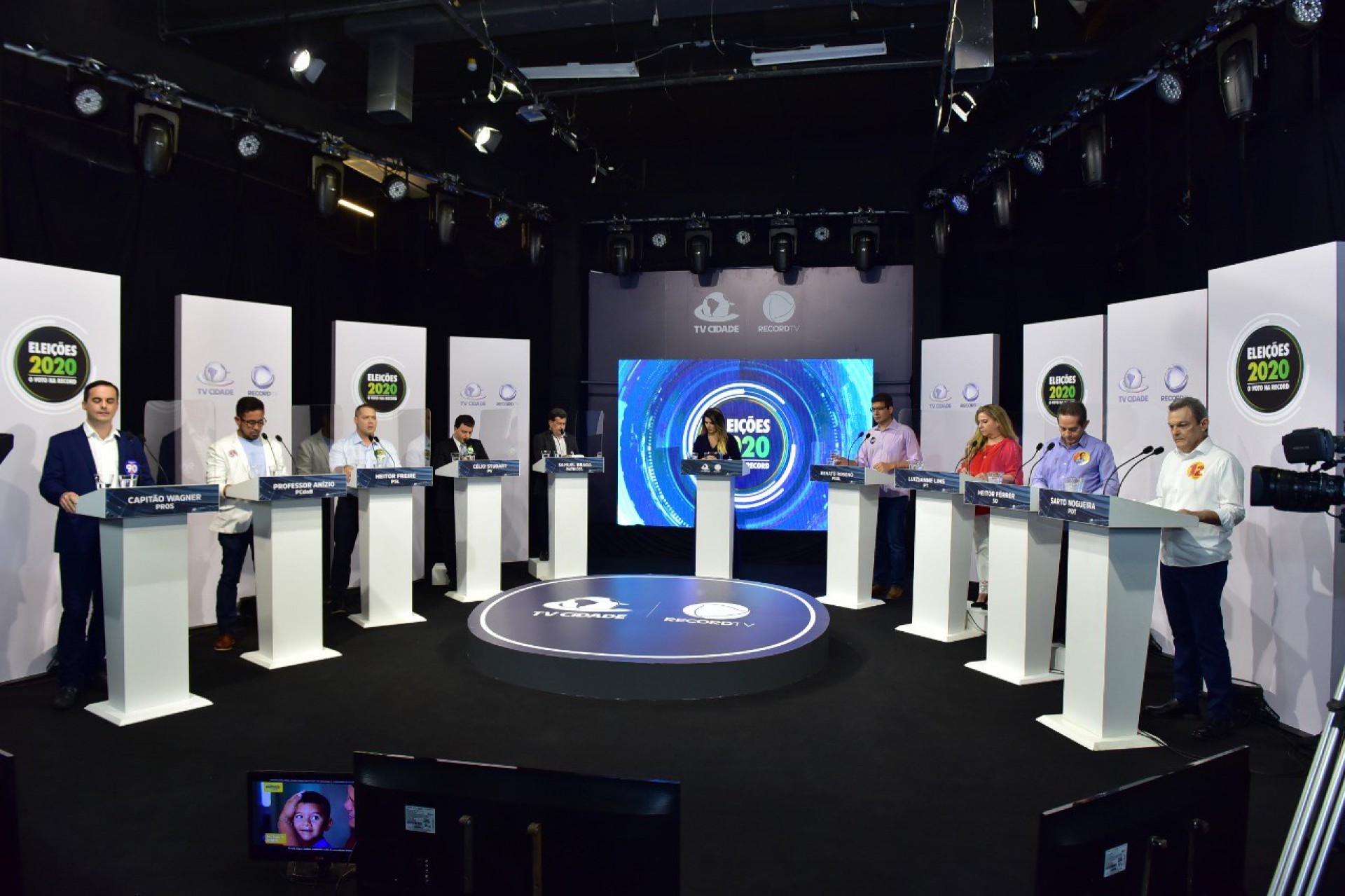 ￼ Debate entre os candidatos a prefeito de Fortaleza na TV Cidade de Fortaleza (Foto: Foto: Batista Santos)