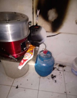 Imagens das condições do cilindro encontrado na pizzaria