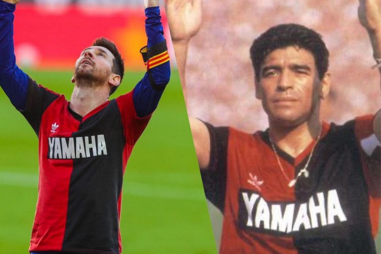 Messi fez homenagem a Maradona após gol pelo Barcelona