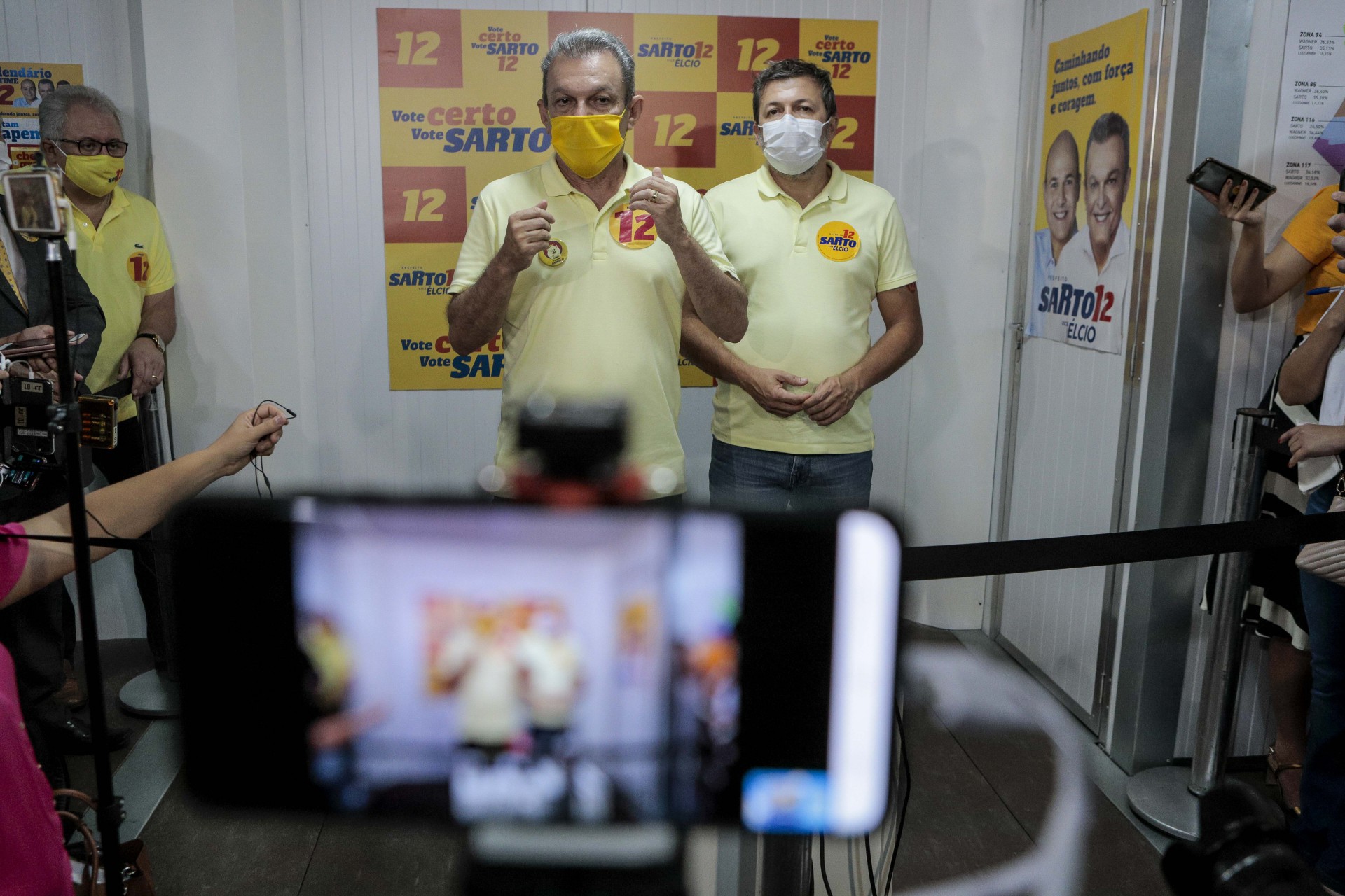SARTO NOGUEIRA e o vice Élcio Batista agradeceram os apoios obtidos durante a campanha  (Foto: FCO FONTENELE)