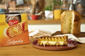 Panettone salgado vira base para sanduíche