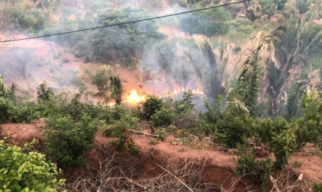 Três bombeiros atendem a ocorrência no bairro Caldas, no município de Barbalha 
