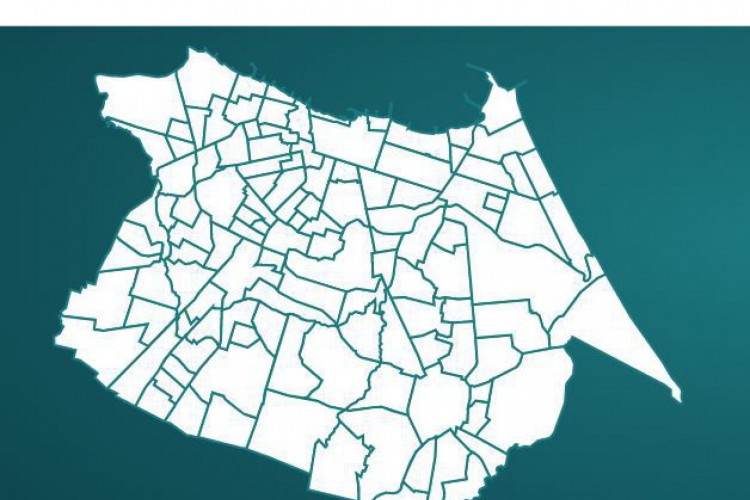  Registro da tela inicial da ferramenta, disponível em https://mapas.fortaleza.ce.gov.br/fortaleza-em-bairros/. 