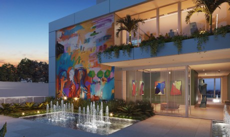 Grande painel do artista Vando Figuereiredo na fachada do edifício ARTIZ MEIRELES, lançado este ano 