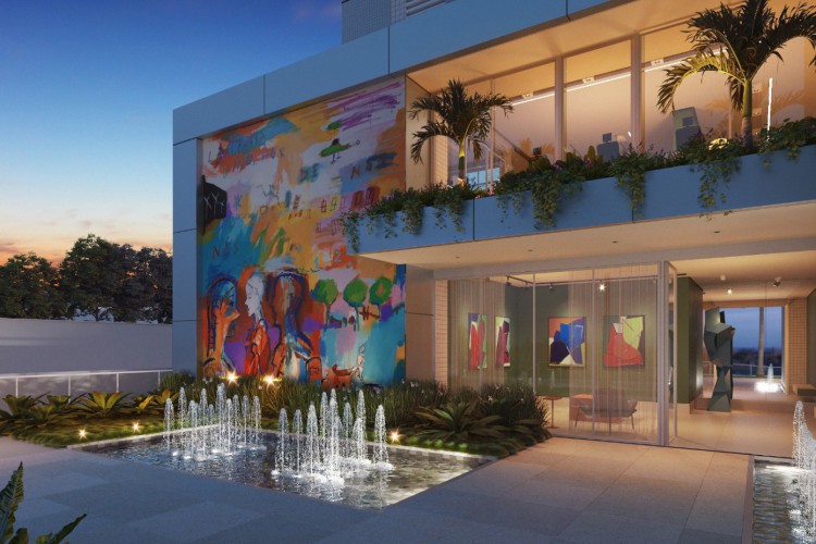 Grande painel do artista Vando Figuereiredo na fachada do edifício ARTIZ MEIRELES, lançado este ano(foto: divulgação)