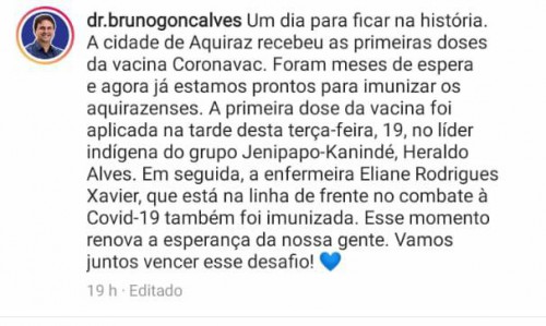 Bruno Gonçalves (PL), prefeito de Aquiraz, responde seguidor nas redes sociais