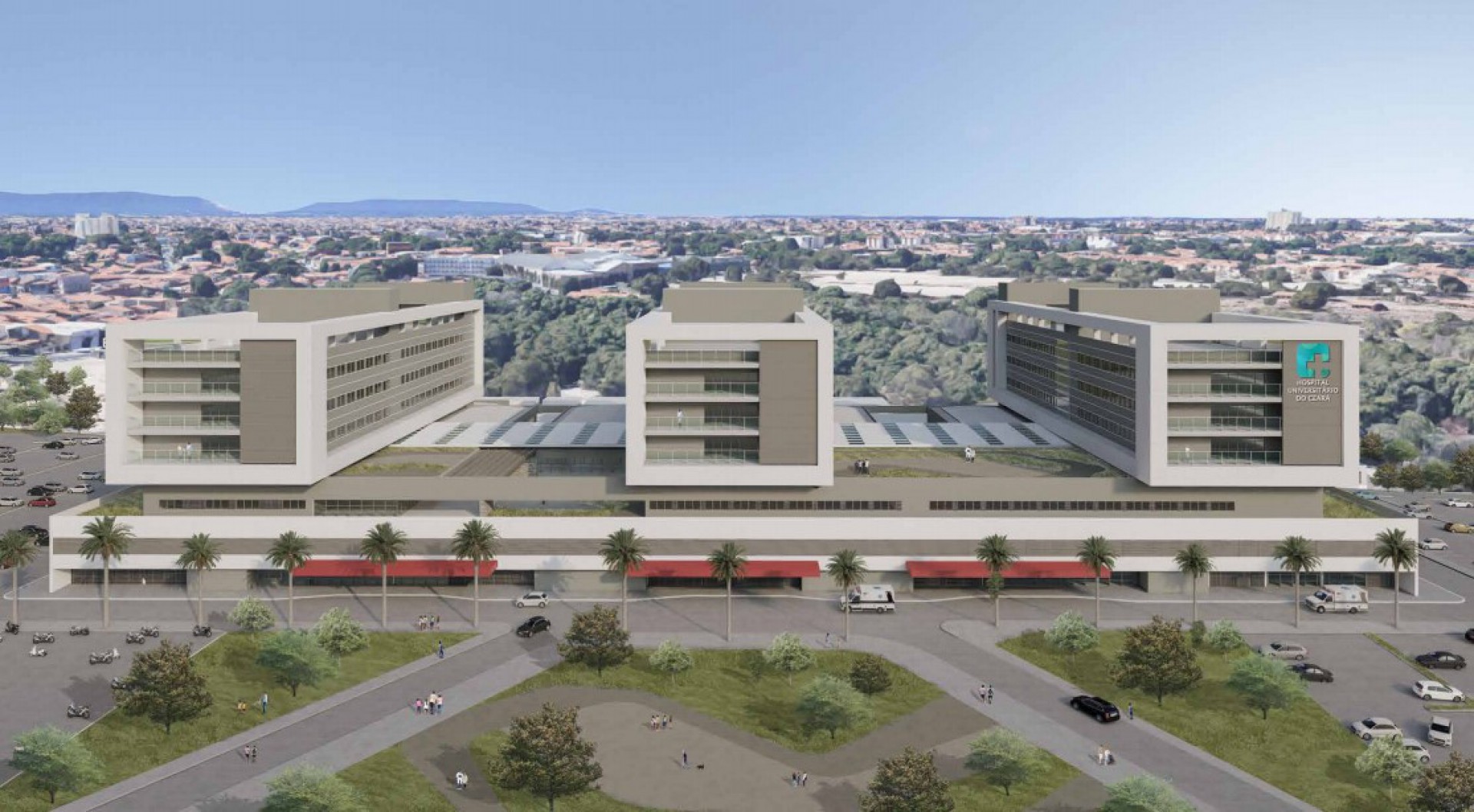 MAQUETE do Hospital Universitário do Ceará (HUC). O equipamento será integrado à Universidade Estadual do Ceará (Uece). 
 (Foto: Divulgação/Sesa)