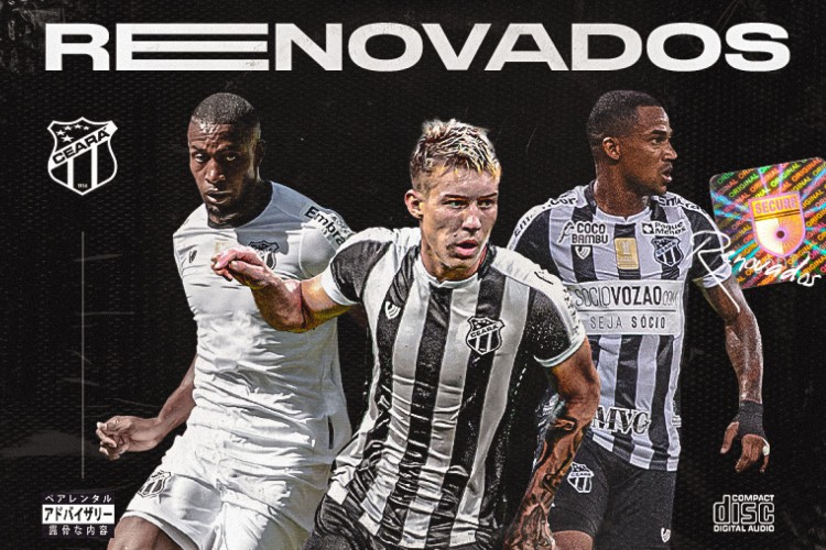 Ceará renovou os contratos dos volantes Charles e William Oliveira até o final de 2022 e o lateral Eduardo até o fim de 2021