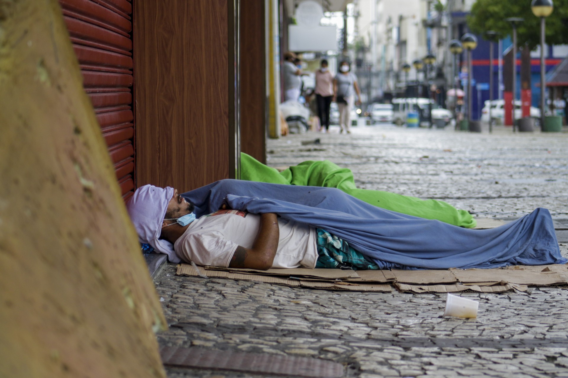 ￼ População que está vivendo na rua enfrenta dificuldades no período de lockdown  (Foto:  Thais Mesquita)