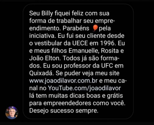Clientes de Seu Billy prestam apoio ao vendedor através das redes sociais