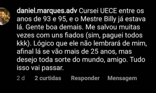 Clientes de Seu Billy prestam apoio ao vendedor através das redes sociais