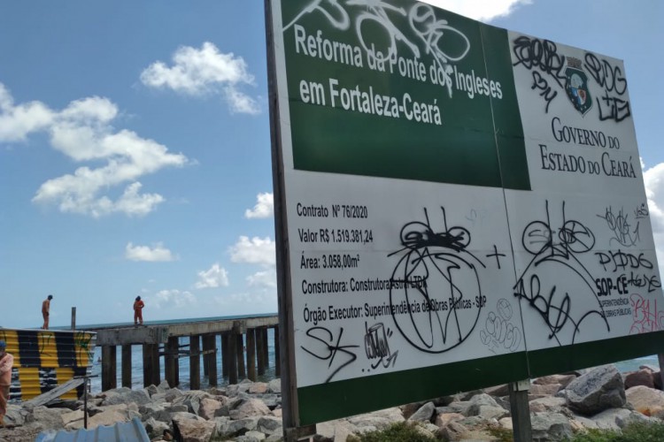 Obras de realização da Ponte dos Ingleses