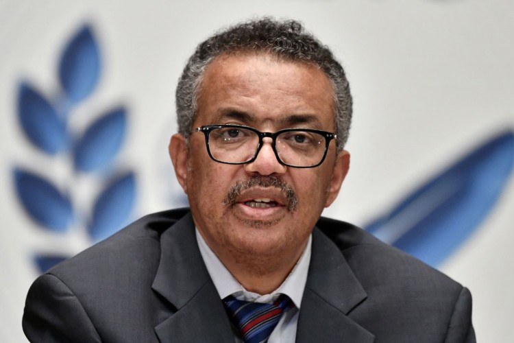 Diretor-geral da OMS, Tedros Adhanom Gebreyesus durante entrevista coletiva em Genebra.03/07/2020 Fabrice Coffrini/Pool via REUTERS