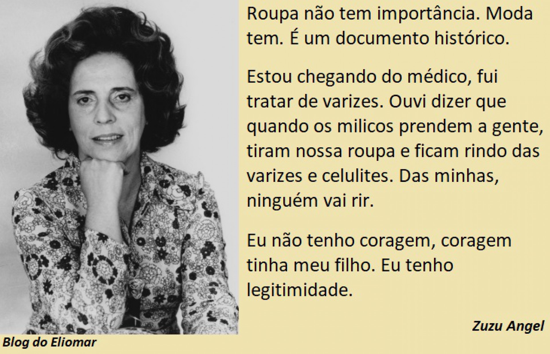 Há 46 anos morria a estilista mineira Zuzu Angel eliomardelima OPOVO+