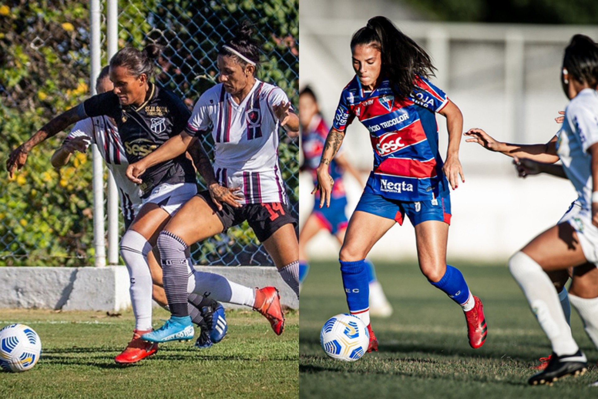 Futebol feminino: Ceará e Fortaleza disputam as oitavas de final do Brasileirão A-2 neste domingo, 27.  (Foto: Fernando Ferreira/Ceará SC e Samuel Andrade/Fortaleza EC)