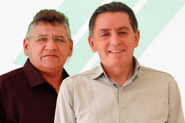 À direta prefeito José Marquinélio Tavares (PSD) e à esquerda vice-prefeito José Vanderval Feitosa (PSD)