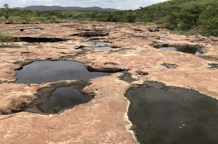 Lajedo nas margens do Rio Poti, localizado na área onde foi criado o Parque do Cânion(Foto: Fábio Nunes / Associação Caatinga )