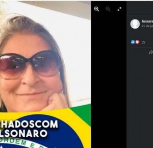 Jussara é bolsonarista e mostrou apoio ao presidente Bolsonaro por diversas vezes nas redes sociais 