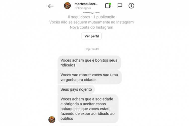 O casal recebia ameaças de um perfil anônimo 