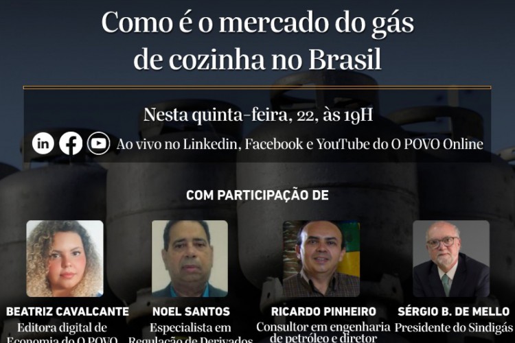 Live da Economia na Real desta quinta-feira, 22 de julho, irá tratar do mercado do gás de cozinha no Brasil e dos fatores que influenciam no preço; veja convidados
