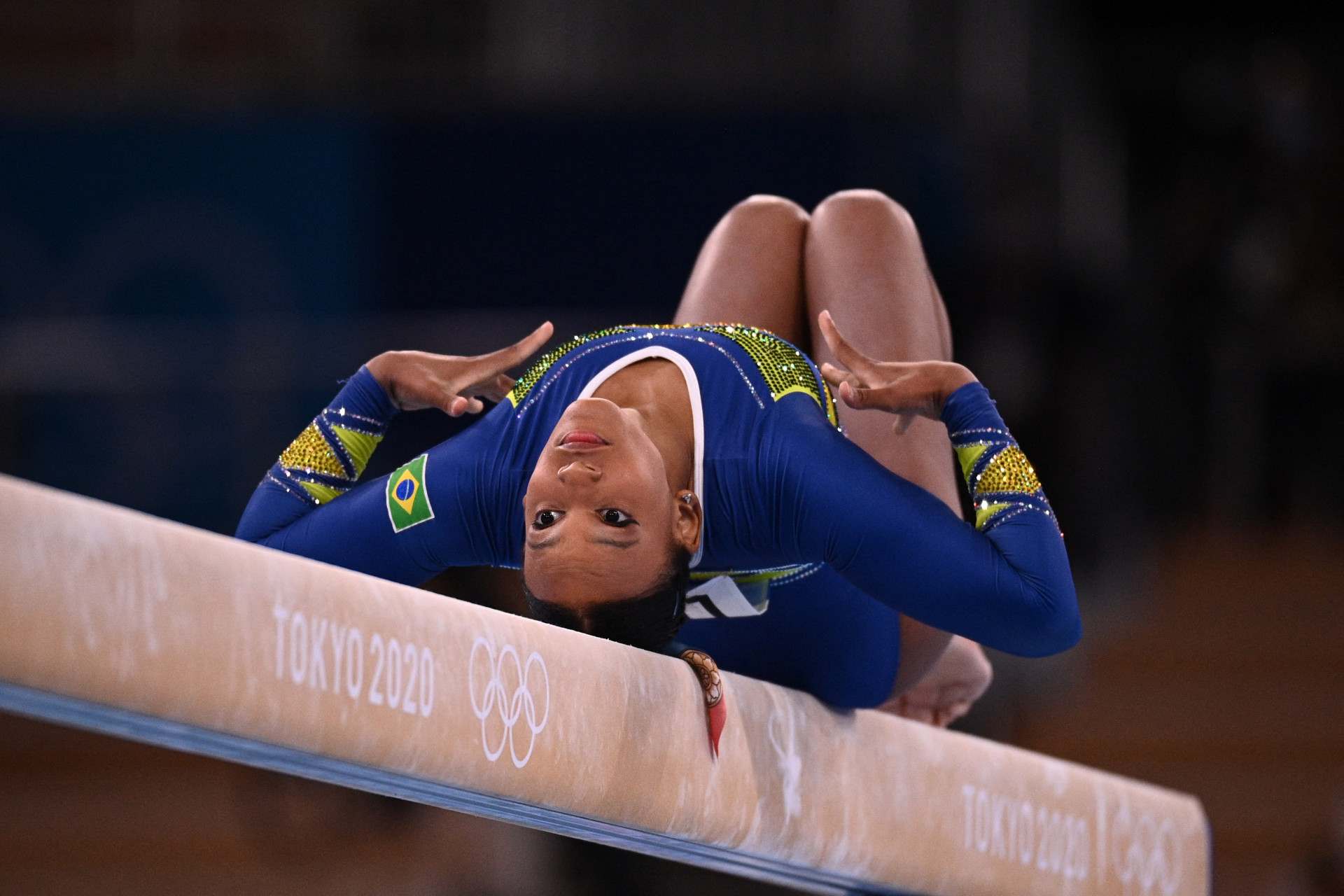 REBECA Andrade foi o maior destaque do Brasil em Tóquio e espera competir em Paris
 (Foto: MARTIN BUREAU / AFP)