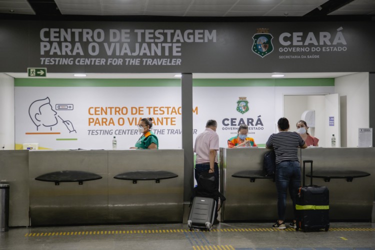 Centro de Testagem para viajantes no Aeroporto Internacional de Fortaleza - Pinto Martins foi instalado no dia 13 de julho