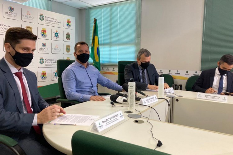 Coletiva da Secretaria de Segurança Pública do Estado do Ceará (SSPDS) ontem
