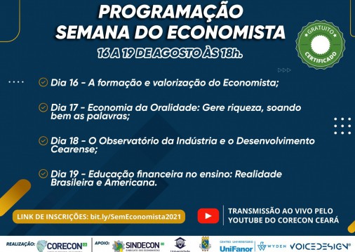 Série de eventos online celebram Dia do Economista
