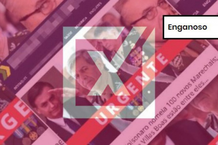 É enganosa a afirmação de que o presidente Jair Bolsonaro (sem partido) tenha promovido cerca de 100 oficiais-generais aos postos de marechais.