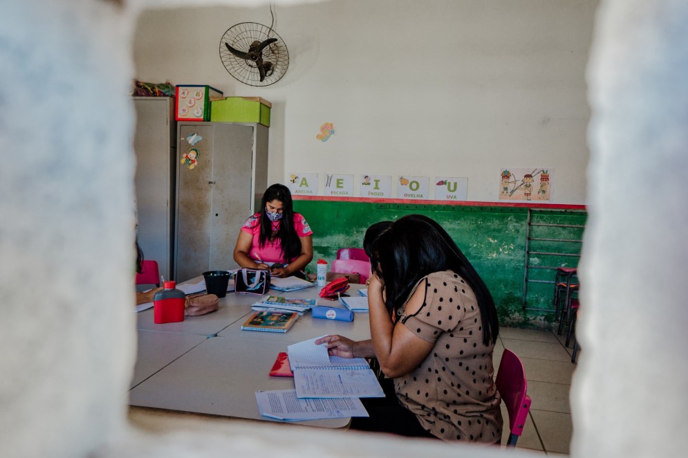 FORTALEZA-CE, BRASIL, 19-08-2021: Escola Indígena ABA Tapeba da Caucaia se prepara para o retorno das aulas.   (Foto: Júlio Caesar / O Povo)