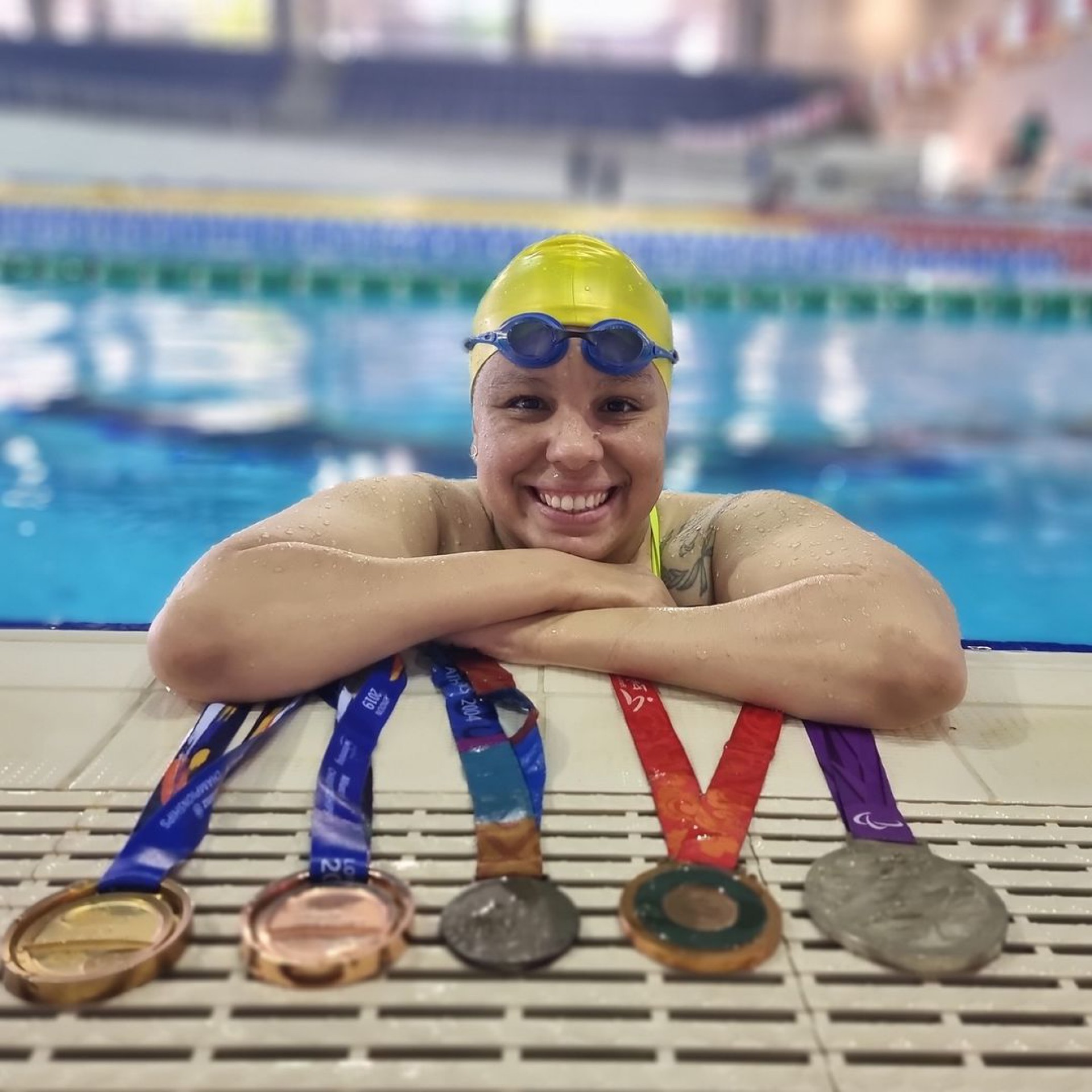 Edênia Nogueira, nadadora cearense que irá participar dos Jogos Paralímpicos de Tóquio 2020.