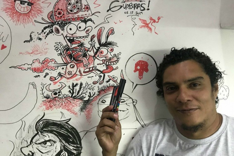 O cartunista Guabiras trabalhou por 20 anos no jornal O POVO. 