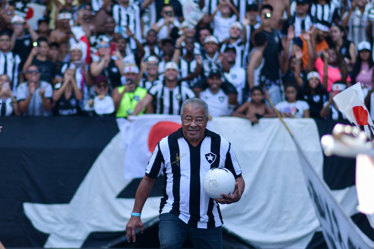 Ex-jogador Jairzinho na apresentacao de Honda no estadio Nilton Santos. 08 de Fevereiro de 2020, Rio de Janeiro, RJ, Brasil.
