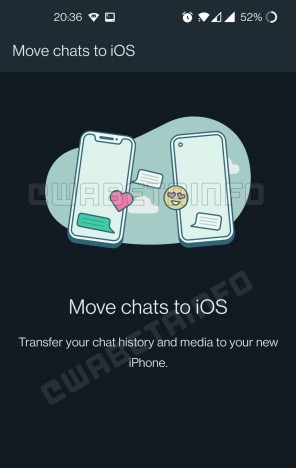Função para mover chats do WhatsApp de aparelhos Android para iPhone está em fase de testes