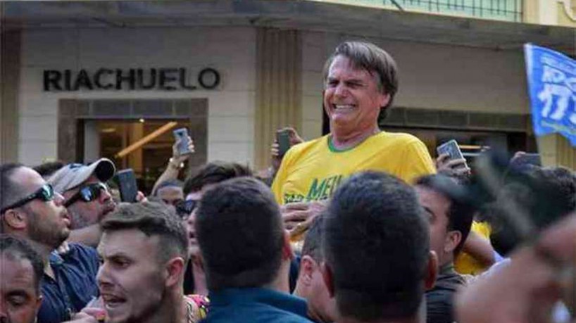Facada em Bolsonaro em 6 de setembro de 2018(foto: Raysa Leite/AFP)