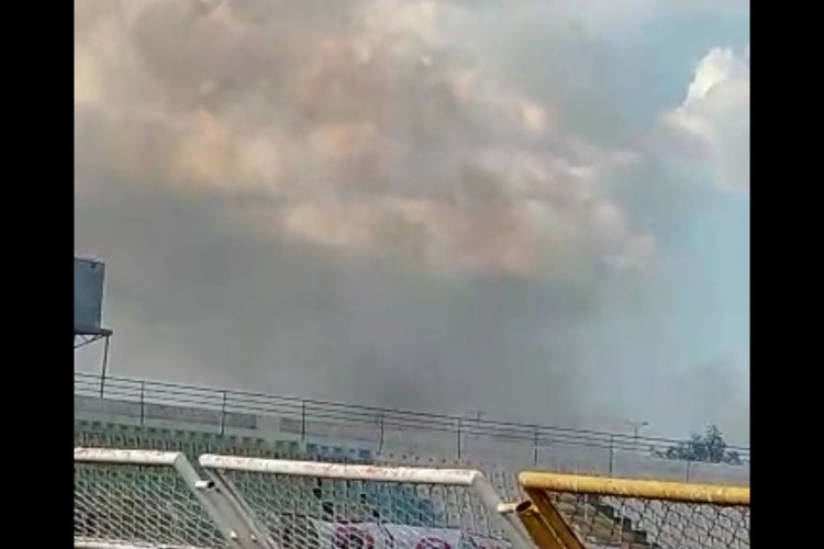 Incêndio foi registrado poucos minutos após início de partida válida pela série D do Brasileirão