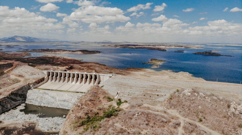 Maior reservatório do Ceará, açude do Castanhão tem reserva hídrica abaixo de 9%(foto: JÚLIO CAESAR/O POVO)