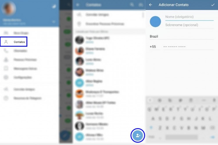Veja como adicionar um novo contato no Telegram utilizando um dispositivo Android