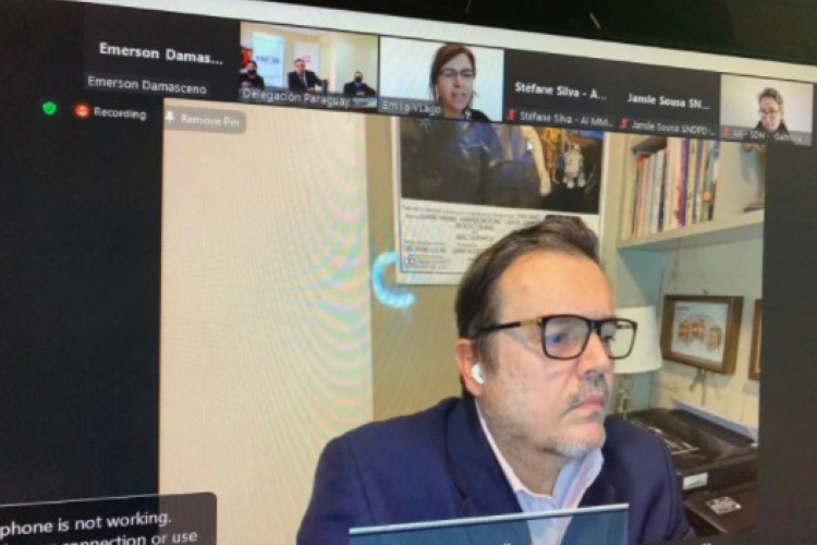 Advogado Emerson Damasceno durante a Reunião de Altas Autoridades sobre Direitos Humanos do Mercosul.