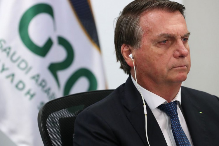(Brasília - DF, 21/11/2020) Presidente da República, Jair Bolsonaro durante Cúpula do G20 (videoconferência).
Foto: Marcos Corrêa/PR