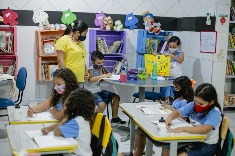 Sala de aula da EMEIF Herbert de Souza, no Bairro Bom Jardim, Fortaleza