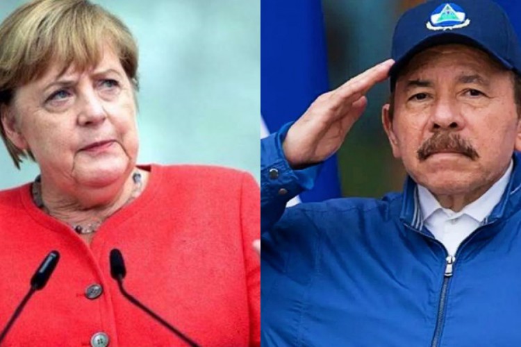 Angela Merkel, chanceler alemã e Daniel Ortega, presidente da Nicarágua.
