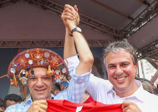 Fernando Haddad e Camilo Santana, em 2018, no Cear&aacute;.