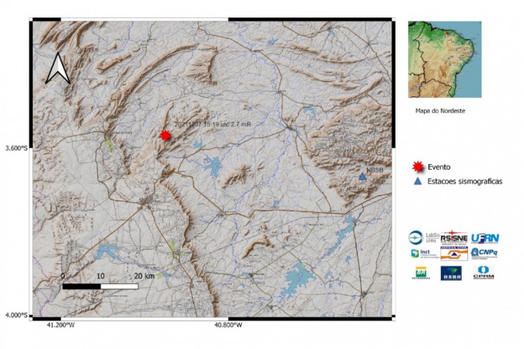 Tremor foi registrado pelo Laboratório Sismológico (LabSis) 