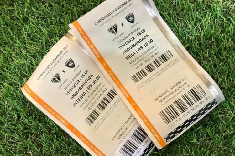 Ingressos para Ferroviário x Caucaia, pela 2ª rodada do Campeonato Cearense
