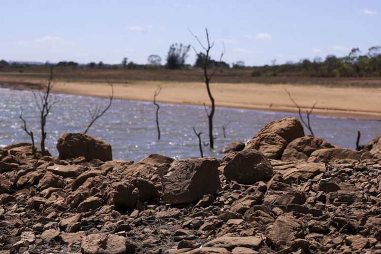 Brasília, DF, Brasil: Barragem do Descoberto, que operava com o volume útil de 23,7% nesta quarta-feira (13).  (Foto: Marcelo Camargo/Agência Brasil)