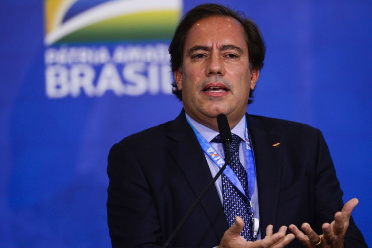 O presidente da Caixa, Pedro Guimarães, durante a cerimônia de anúncio de contratos de patrocínio da Caixa e das Loterias Caixa com as confederações brasileiras de Atletismo, de Ginástica e de Skate e com o Comitê Paralímpico Brasileiro.