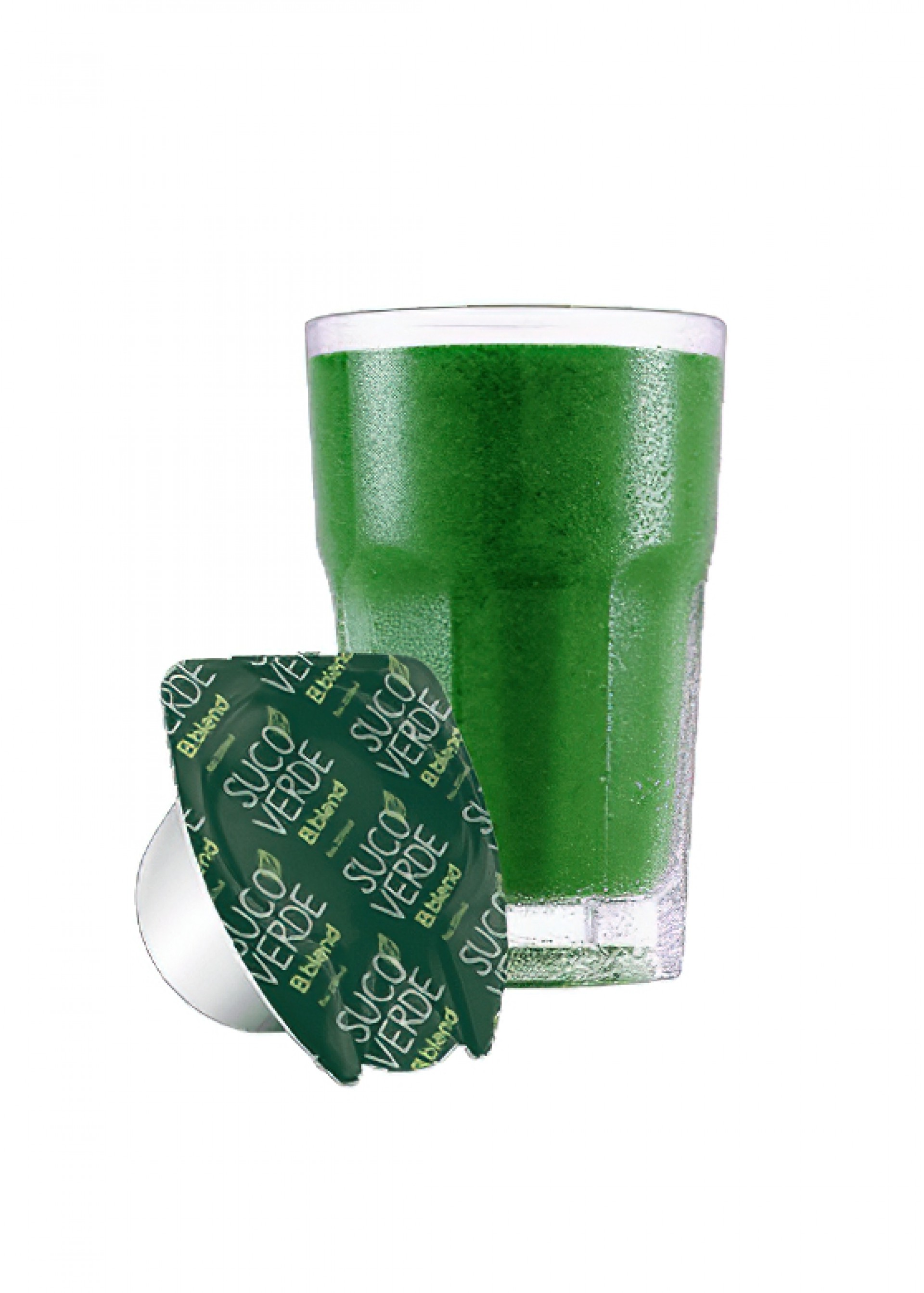 O suco verde da B.blend, plataforma de bebidas em cápsulas da Brastemp, é feito com couve, limão e água de coco. Não tem glúten, açúcares ou conservantes